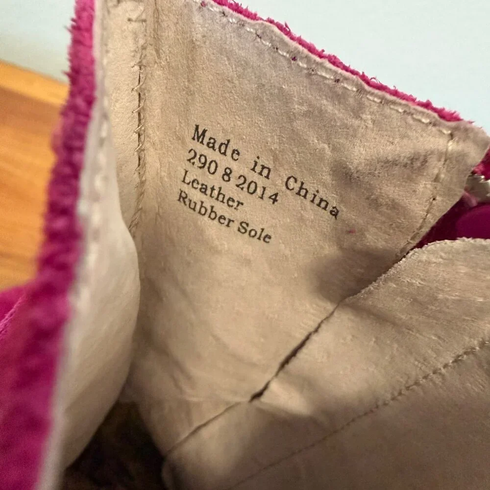 Livie & Luca Marchita Tiempo Pink Fuchsia Leather Suede Boots Girls Size 7